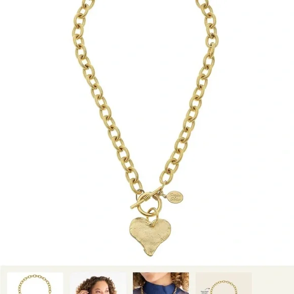 Gold Heart Pendant Necklace - Picture 2 of 6